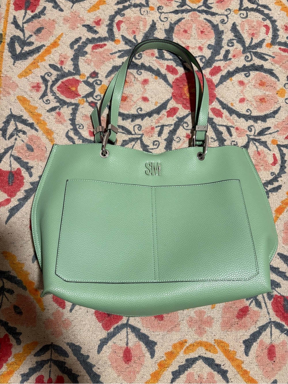 Steve Madden Green Leather Tote Bag